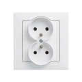 Legrand - Dubbele wandcontactdoos met afdekraam SUNO 250V wit