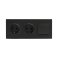 Legrand - Dubbele wandcontactdoos SCHUKO en eenpolige schakelaar nr. 1 NILOE STEP 250V černá