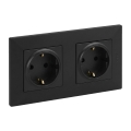 Legrand - Dubbele wandcontactdoos SCHUKO NILOE STEP 250V zwart