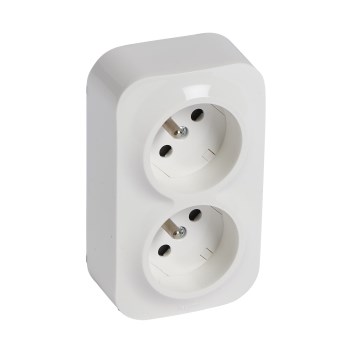 Legrand - Dubbele wandcontactdoos voor huishoudelijk gebruik 250V/16A FORIX wit