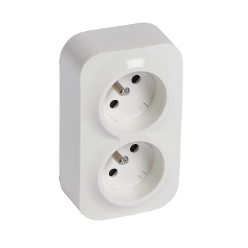 Legrand - Dubbele wandcontactdoos voor huishoudelijk gebruik FORIX 250V wit