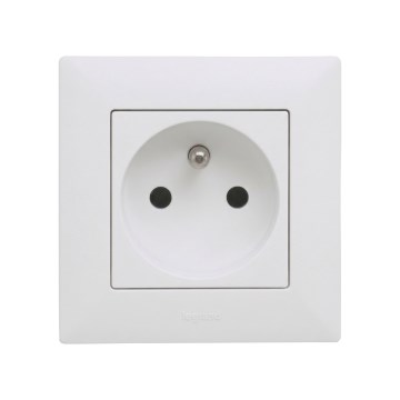 Legrand - Huishoudelijke wandcontactdoos met afdekraam NILOE STEP 250V wit
