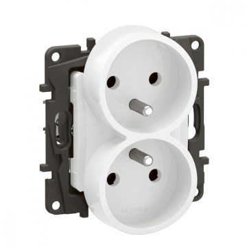 Legrand - NILOE dubbele wandcontactdoos zonder afdekraam 250V/16A wit