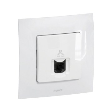 Legrand - RJ45 Ethernet-aansluiting met NILOE-afdekraam wit