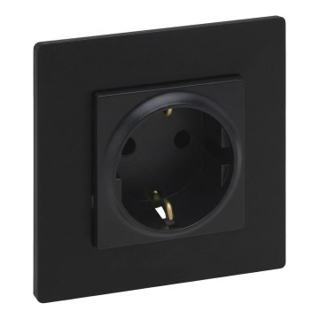 Legrand - SCHUKO wandcontactdoos met afdekraam NILOE STEP 250V zwart