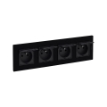Legrand - Viervoudig buitenstopcontact voor huishoudelijk gebruik met frame NILOE STEP 250V IP44 zwart