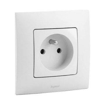 Legrand - Wandcontactdoos met afdekraam NILOE 250V wit