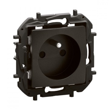 Legrand - Wandcontactdoos zonder afdekraam 250V/16A NILOE zwart