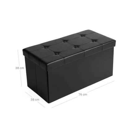 Leren bankje SULTAN zwart