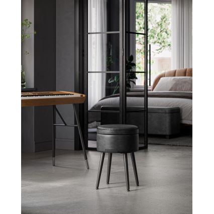 Leren kruk CORE zwart