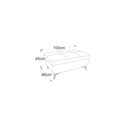 Leren poef SALERNO II 66x100 cm bruin