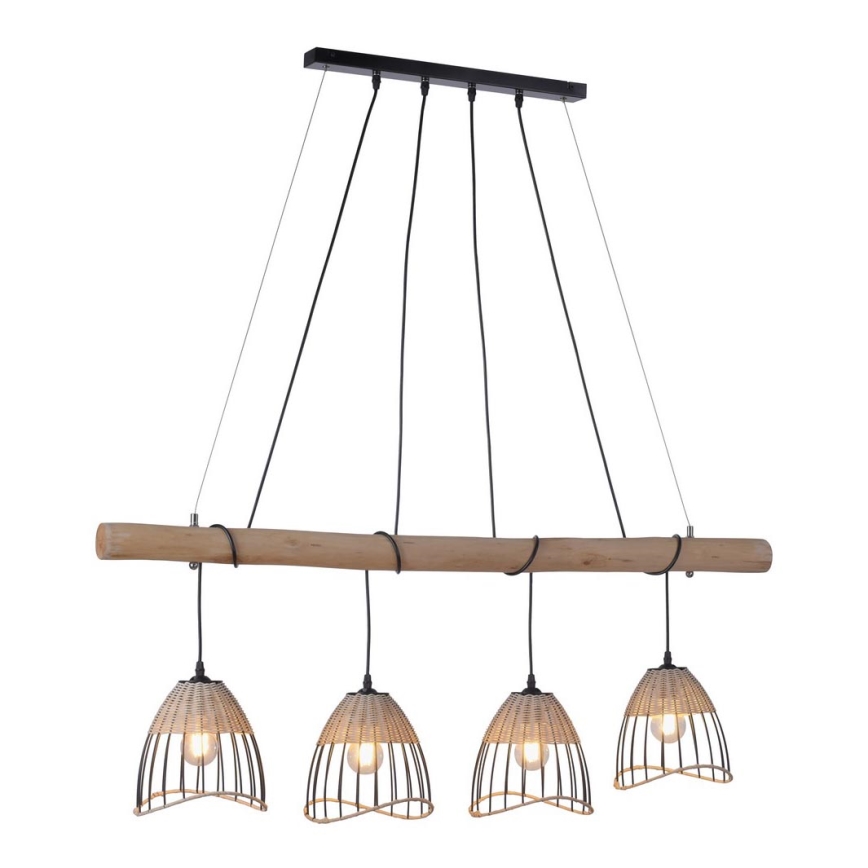 Leuchten Direkt 11156-79 - Hanglamp aan een koord REED 4xE27/60W/230V eucalyptus