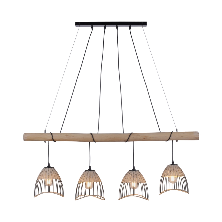 Leuchten Direkt 11156-79 - Hanglamp aan een koord REED 4xE27/60W/230V eucalyptus