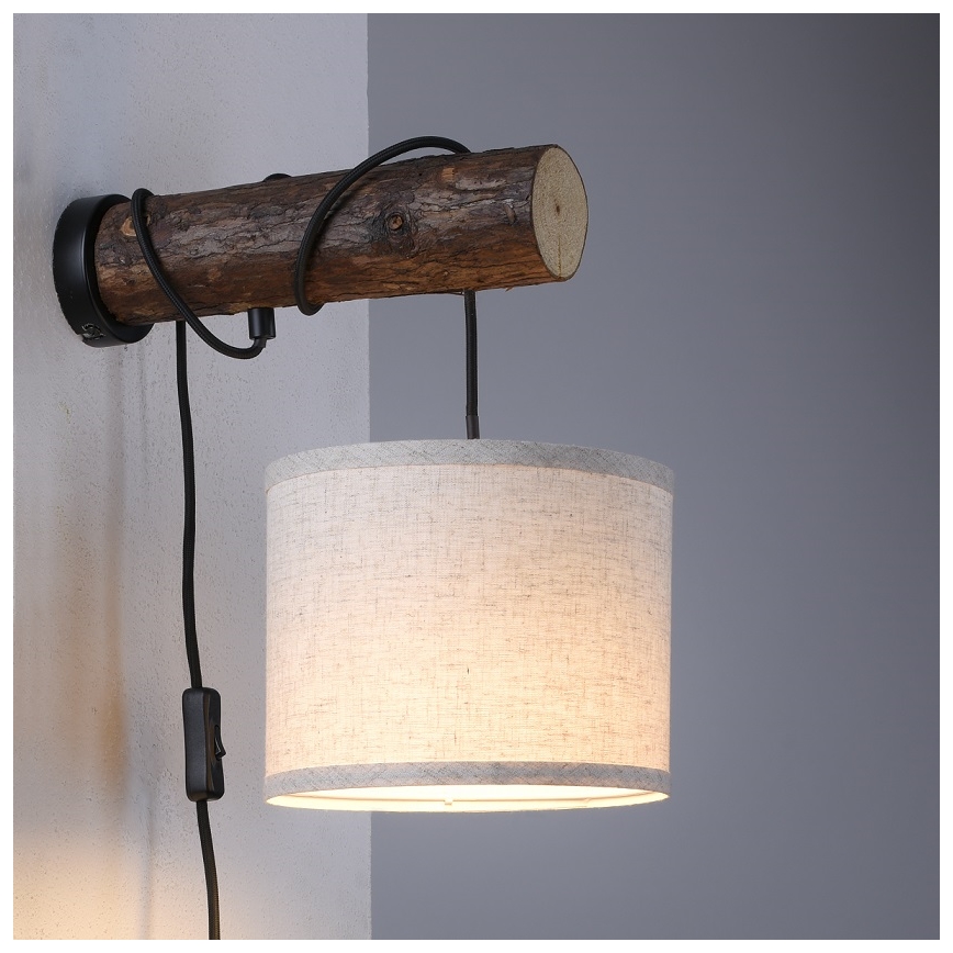 Leuchten Direkt 11235-79 - Wandlamp BARK 1xE27/40W/230V hout