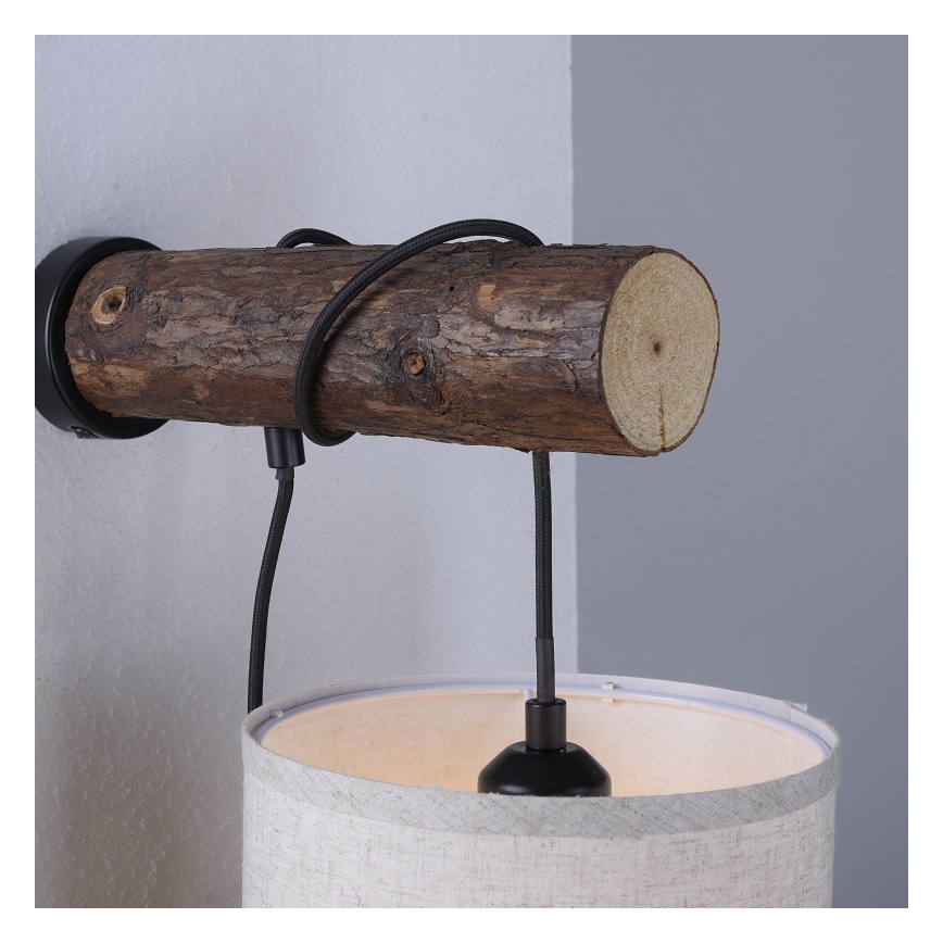 Leuchten Direkt 11235-79 - Wandlamp BARK 1xE27/40W/230V hout