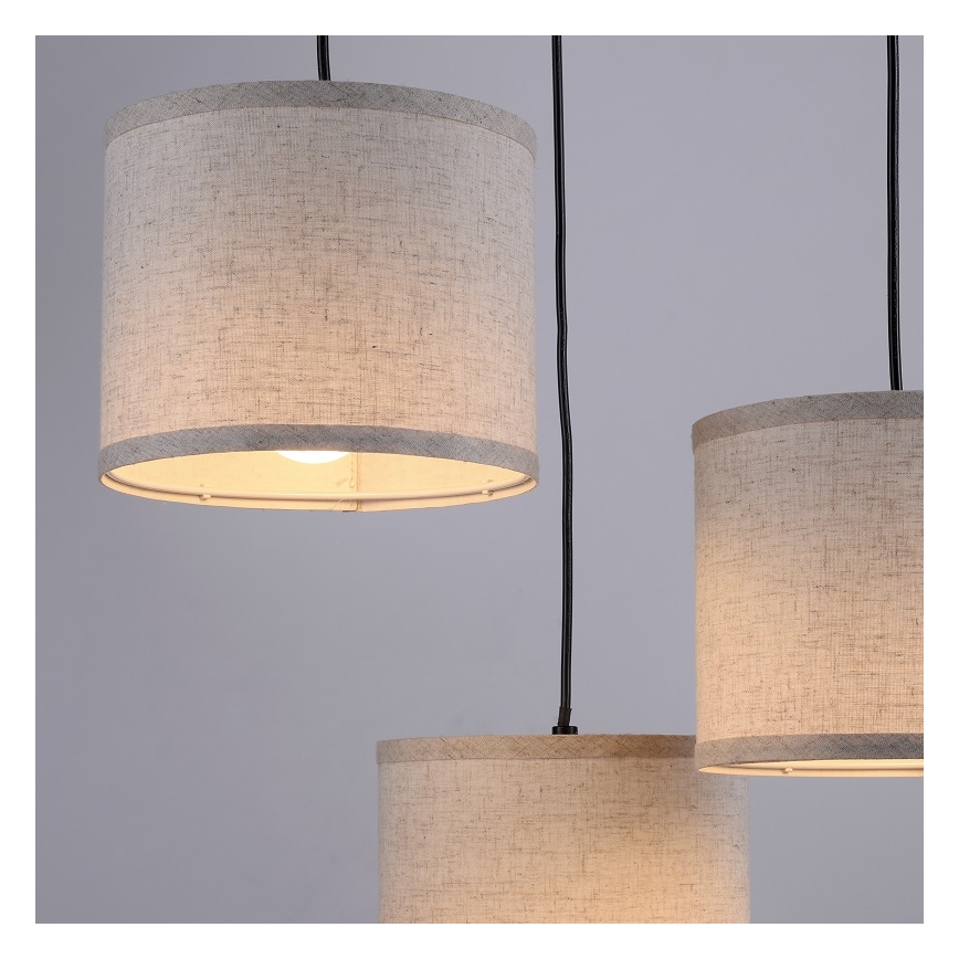 Leuchten Direkt 11236-79 - Hanglamp aan kabel BARK 3xE27/40W/230V hout