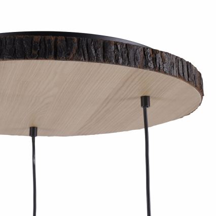 Leuchten Direkt 11236-79 - Hanglamp aan kabel BARK 3xE27/40W/230V hout