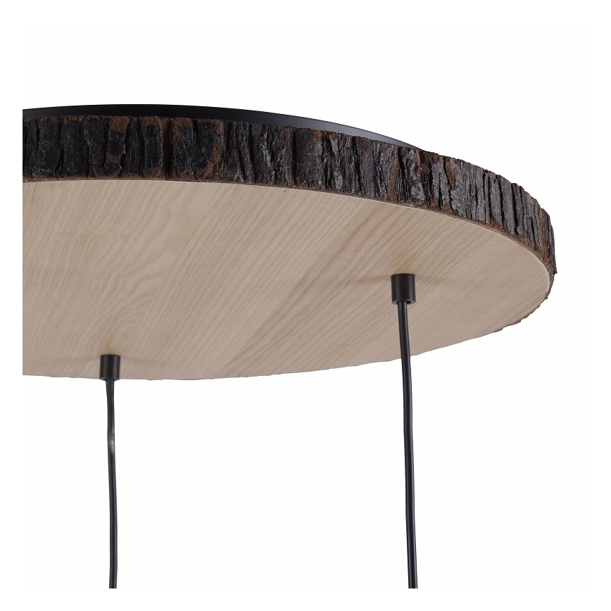 Leuchten Direkt 11236-79 - Hanglamp aan kabel BARK 3xE27/40W/230V hout