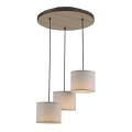Leuchten Direkt 11236-79 - Hanglamp aan kabel BARK 3xE27/40W/230V hout