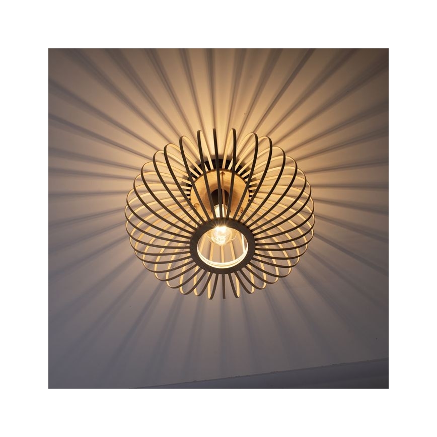 Leuchten Direkt 11410-79 - Bevestigde hanglamp RACOON 1xE27/40W/230V diameter 40 cm bamboe