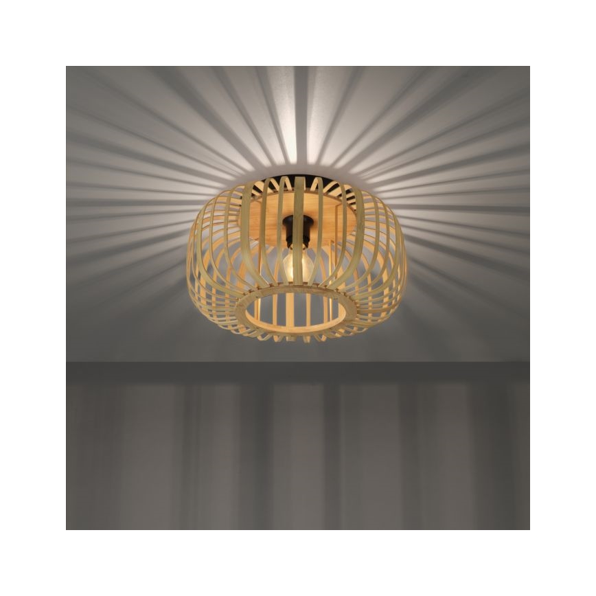 Leuchten Direkt 11412-79 - Bevestigde hanglamp RACOON 1xE27/40W/230V diameter 40 cm bamboe