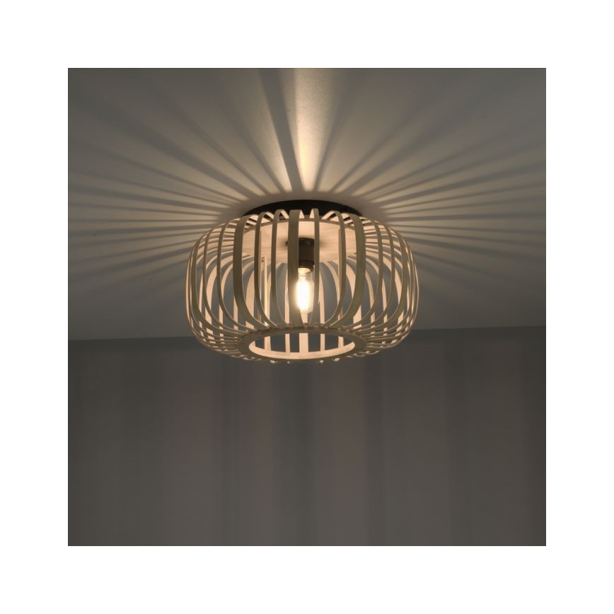 Leuchten Direkt 11412-79 - Bevestigde hanglamp RACOON 1xE27/40W/230V diameter 40 cm bamboe
