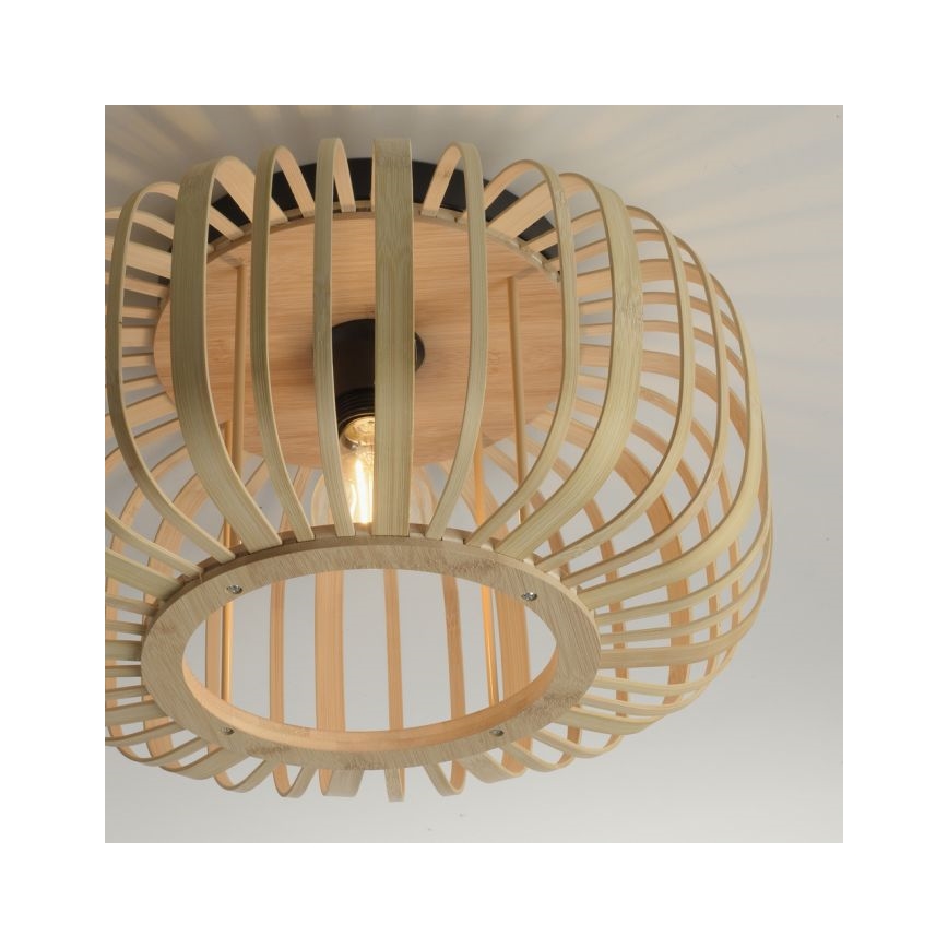 Leuchten Direkt 11412-79 - Bevestigde hanglamp RACOON 1xE27/40W/230V diameter 40 cm bamboe