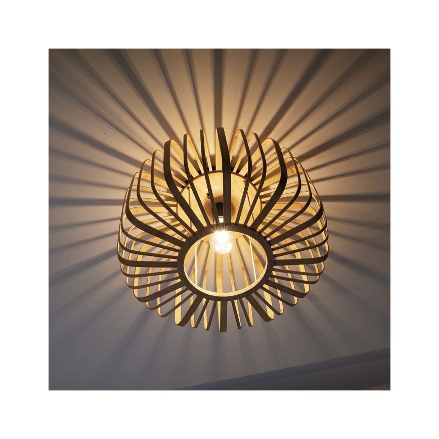 Leuchten Direkt 11413-79 - Bevestigde hanglamp RACOON 1xE27/40W/230V diameter 50 cm bamboe