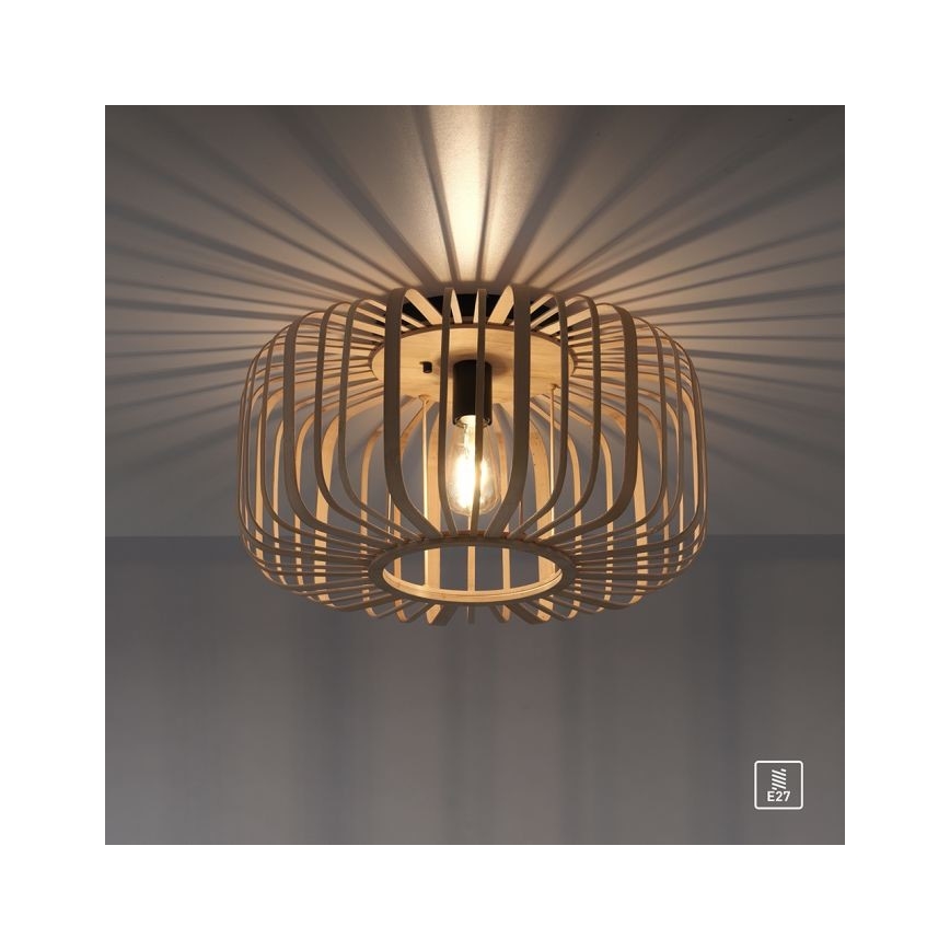 Leuchten Direkt 11413-79 - Bevestigde hanglamp RACOON 1xE27/40W/230V diameter 50 cm bamboe