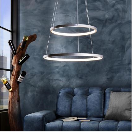 Leuchten Direkt 11525-21 - LED-kroonluchter aan draad CIRCLE 1xLED/15W/230V + LED/25W