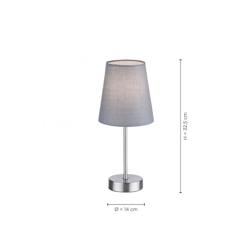 Leuchten Direkt 11680-15 - Tafellamp HEINRICH 1xE14/40W/230V grijs