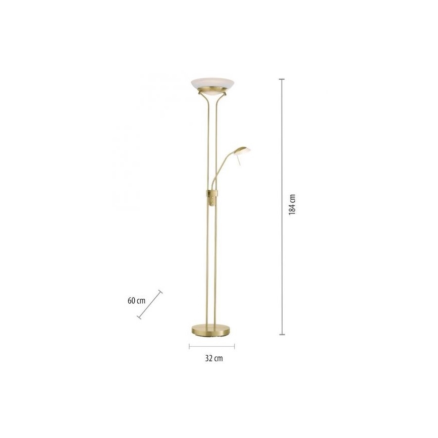 Leuchten Direkt 11730-60 - LED dimbare vloerlamp ZAHARA LED/16W/230V + LED/5W