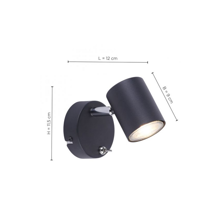 Leuchten Direkt 11941-13 - LED Wand Spot TARIK 1xGU10/5W/230V zwart
