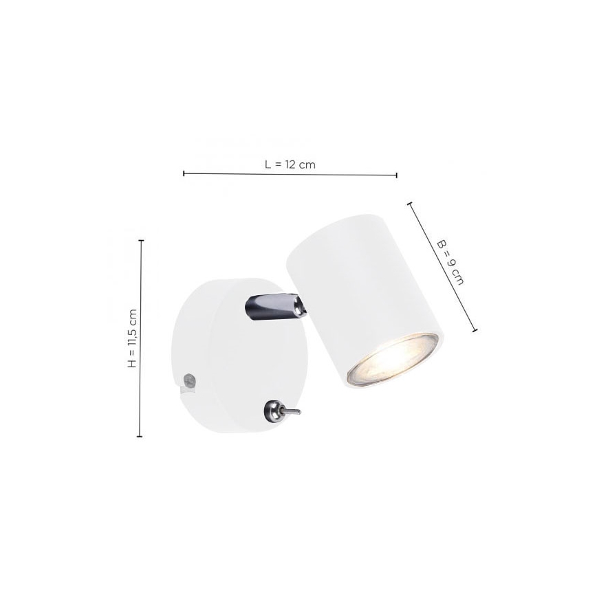 Leuchten Direkt 11941-16 - LED Wand Spot TARIK 1xGU10/5W/230V wit