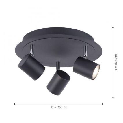 Leuchten Direkt 11943-13 - LED Spot TARIK 3xGU10/5W/230V antraciet