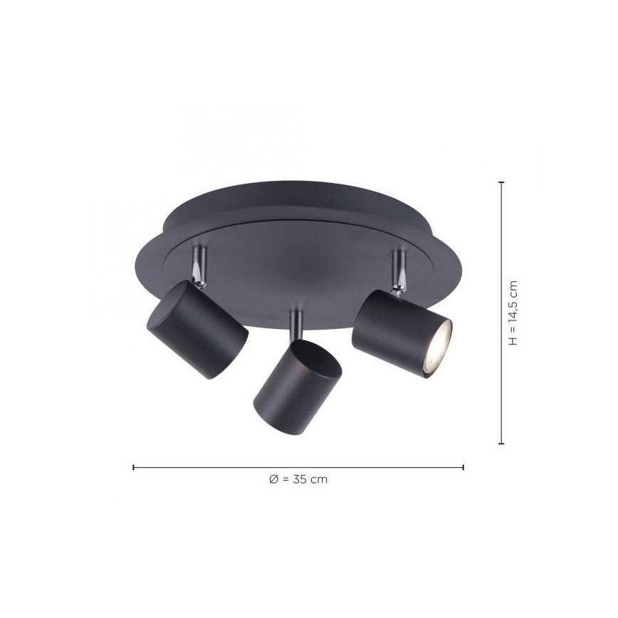 Leuchten Direkt 11943-13 - LED Spot TARIK 3xGU10/5W/230V antraciet