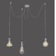 Leuchten Direkt 13571-55 - Hanglamp aan een koord DIY 3xE27/60W/230V mat chroom