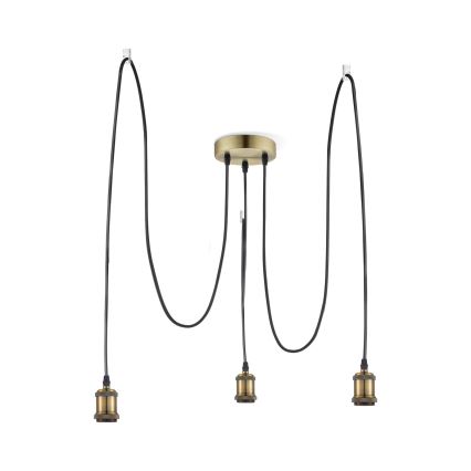 Leuchten Direkt 13571-60 - Hanglamp aan een koord DIY 3xE27/60W/230V spin messing