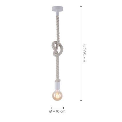 Leuchten Direkt 13572-16 - Hanglamp aan een koord DIY 1xE27/10W/230V wit