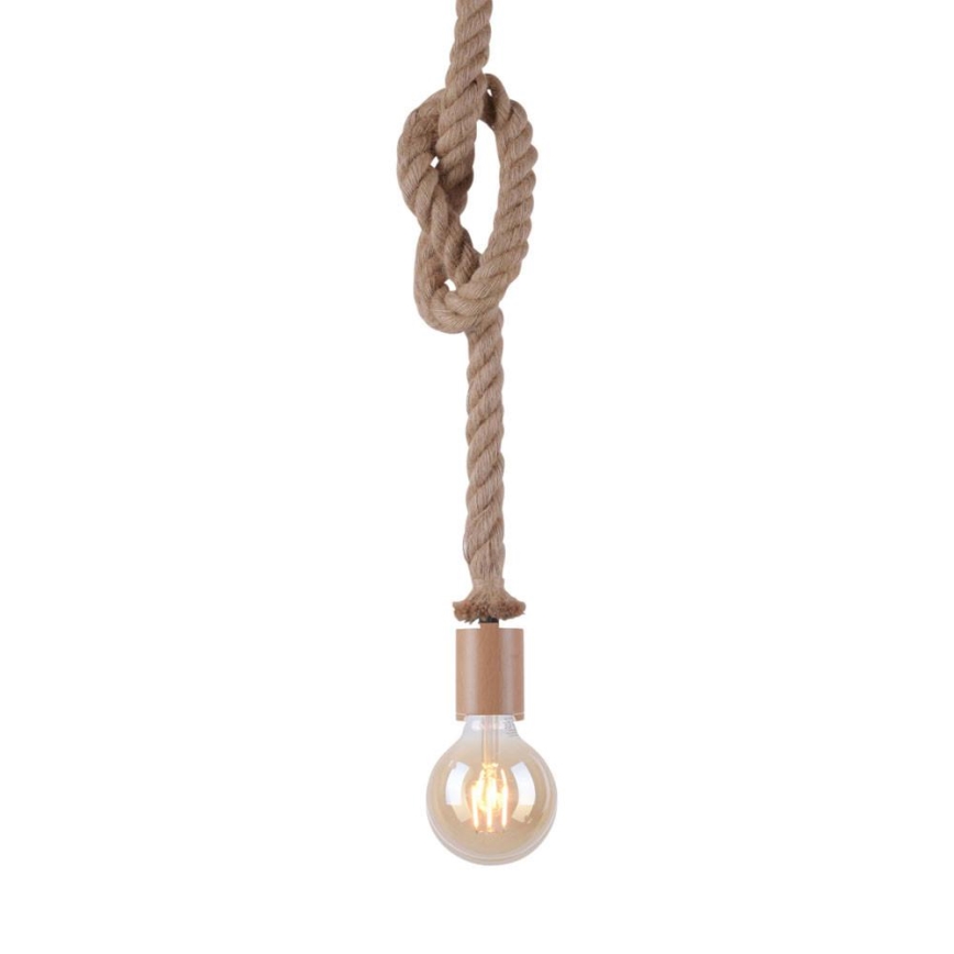 Leuchten Direkt 13572-79 - Hanglamp aan een koord DIY 1xE27/10W/230V bruin