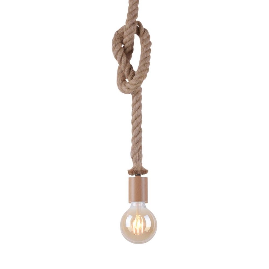 Leuchten Direkt 13572-79 - Hanglamp aan een koord DIY 1xE27/10W/230V bruin