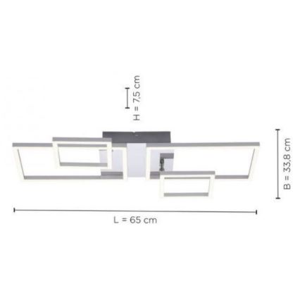 Leuchten Direkt 14030-55 - LED Hanglamp voor Oppervlak Montage IVEN 2xLED/12W/230V + 2xLED/5,5W