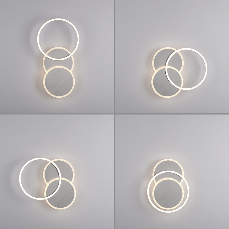 Leuchten Direkt 14116-55 - LED Plafondlamp SEVENT LED/25,5W/230V mat chroom