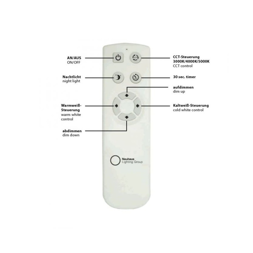Leuchten Direkt 14227-16 - Dimbare LED Plafondlamp JONAS LED/22W/230V 3000-5000K + afstandsbediening