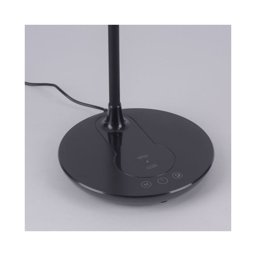 Leuchten Direkt 14416-18 - Dimbare LED Tafel Lamp met Touch Aansturing en Draadloos Opladen ASTRID LED/5W/230V 3000/4000/5500K + USB
