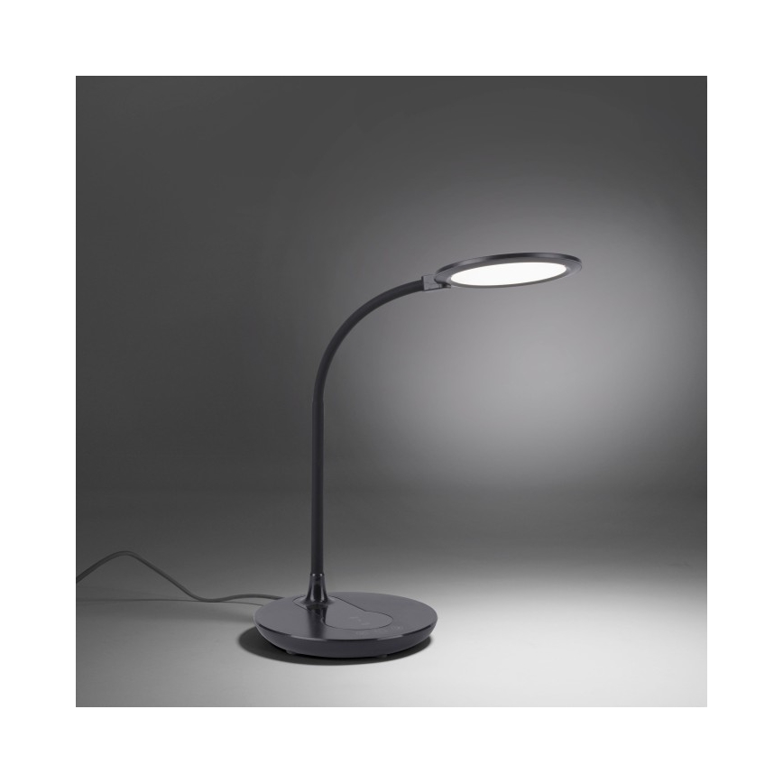 Leuchten Direkt 14416-18 - Dimbare LED Tafel Lamp met Touch Aansturing en Draadloos Opladen ASTRID LED/5W/230V 3000/4000/5500K + USB