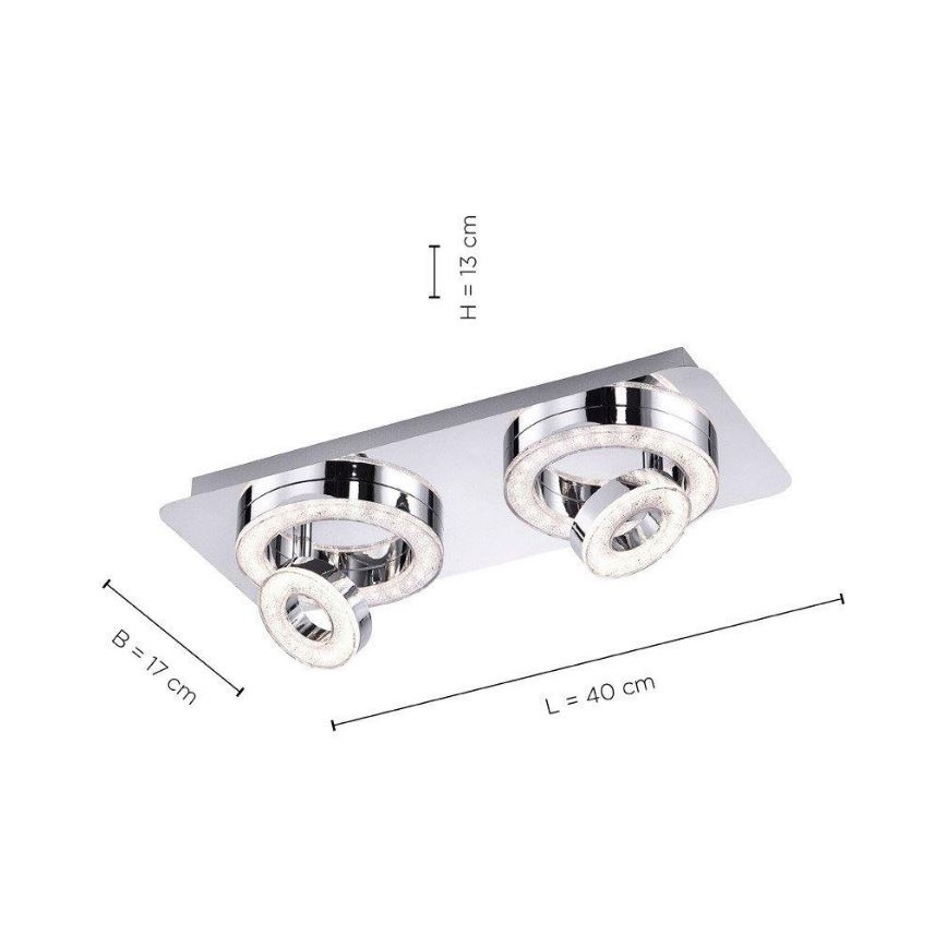 Leuchten Direkt 14521-17 - LED Plafond Lamp TIM 2xLED/2,8W/230V + 2xLED/3,1W