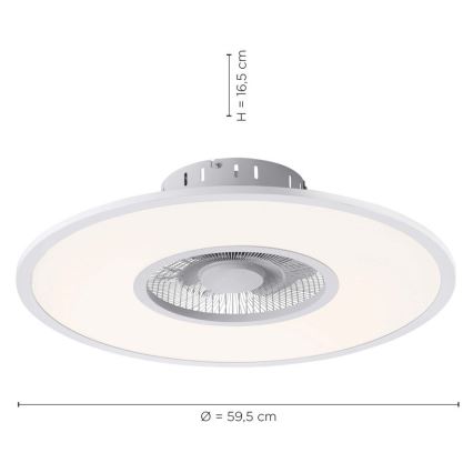 Leuchten Direkt 14642-16 - Dimbare LED Plafond lamp met Ventilator FLAT-AIR LED/32W/230V 2700-5000K + afstandsbediening