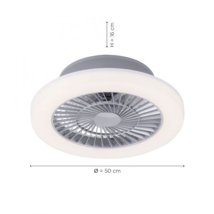 Leuchten Direkt 14645-55 - LED Lamp met Ventilator LEONARD LED/27W/230V