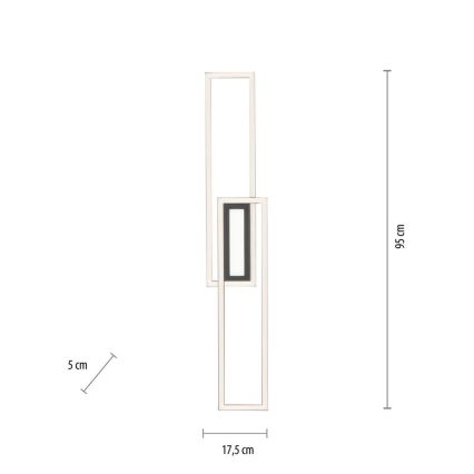 Leuchten Direkt 14696-18 - LED Dimbare opbouwplafondlamp ASMIN LED/45W/230V zwart